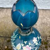 vintage vase painted in satin blue