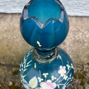 vintage vase painted in satin blue