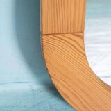 Large vintage pine mirror from the 1970s with craftsmanship.