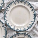 12 ironstone dinner plates “Florence” Longwy