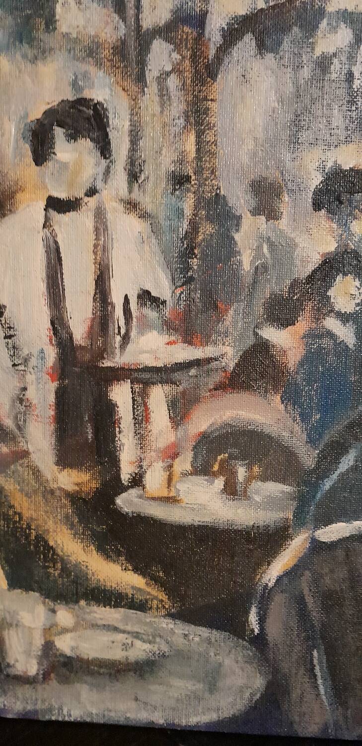 Oil painting with figures