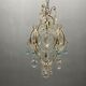 Vintage Crystal Beaded Pendant Light with Murano Glass Drops, Italy