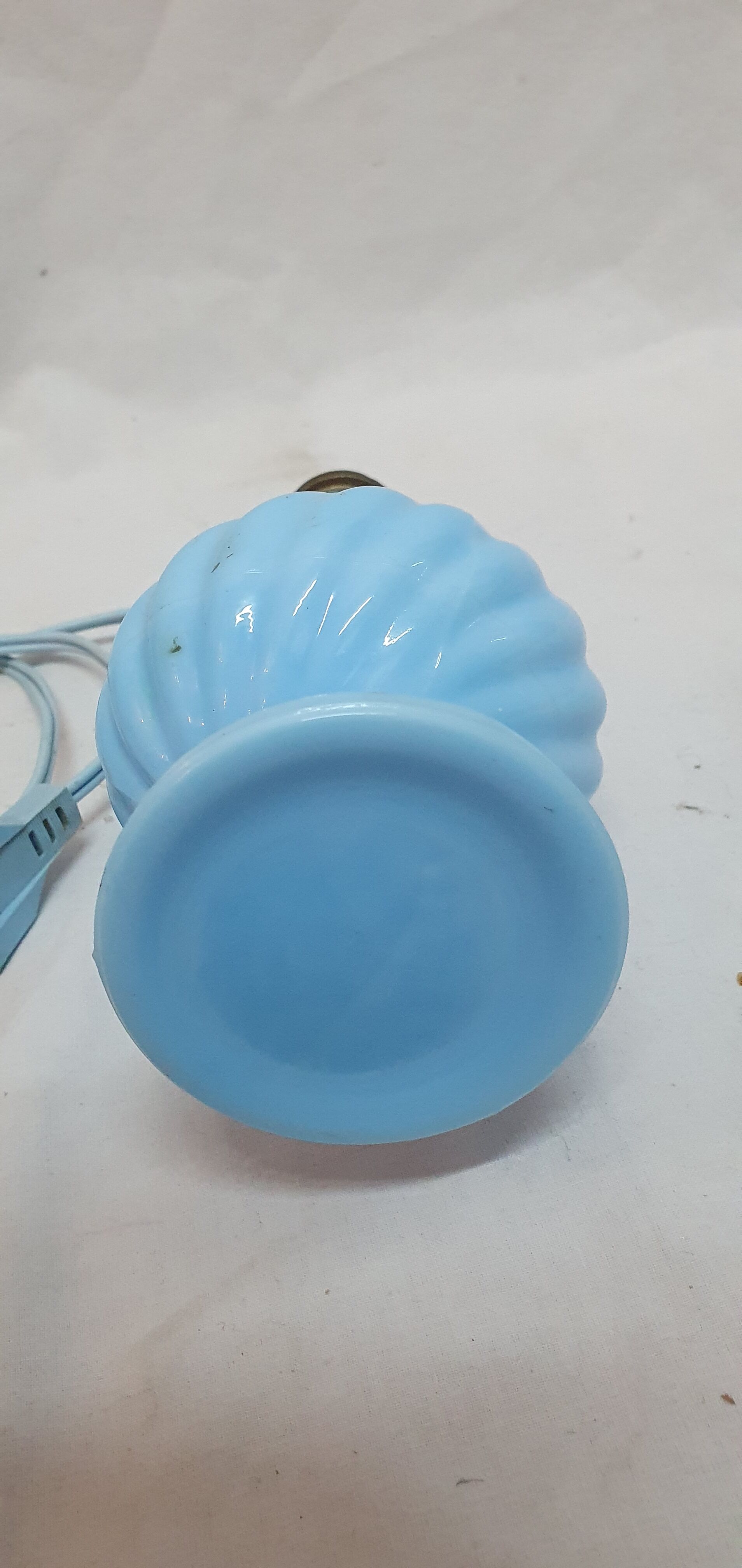 Pied de lampe opaline bleu
