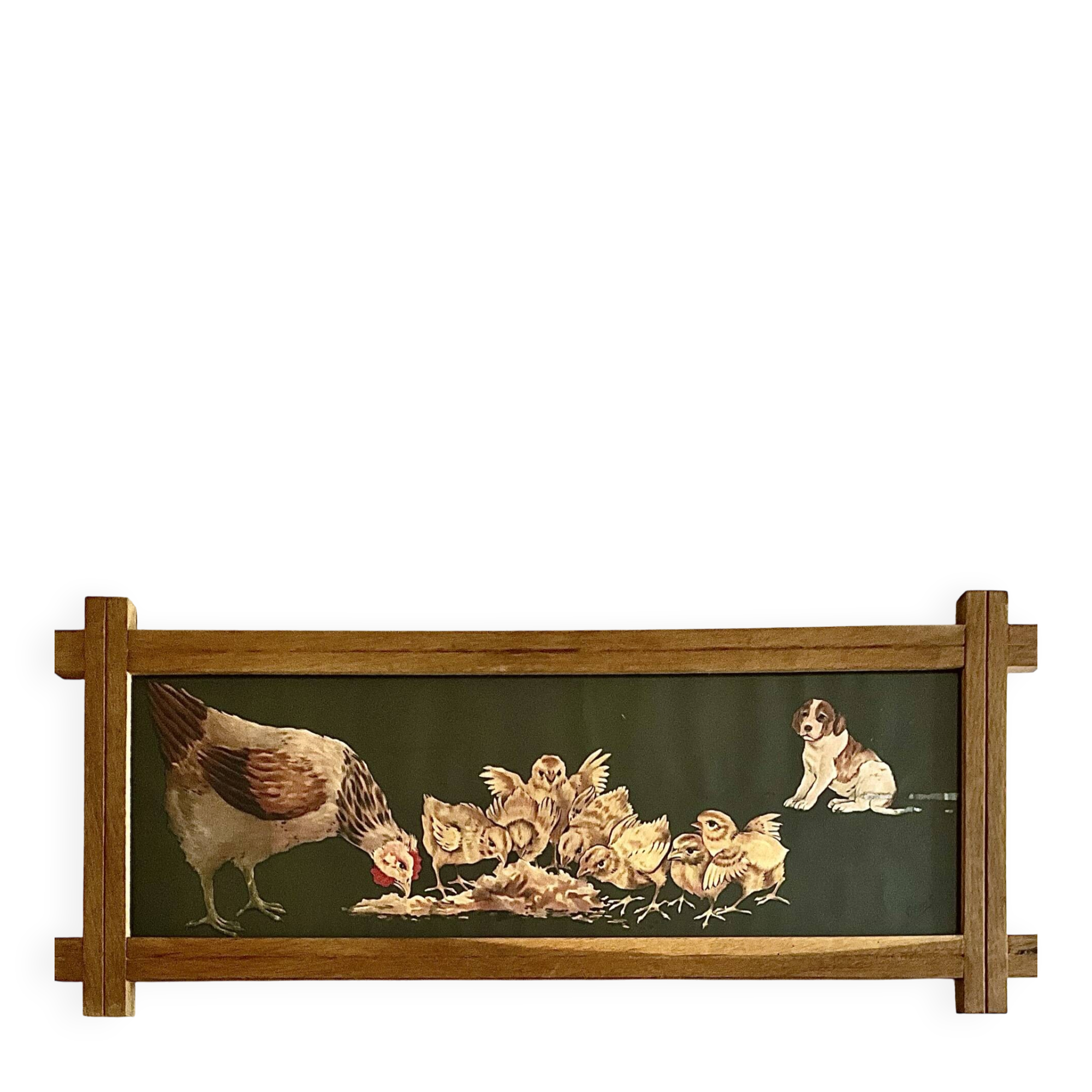 Large old print by Orens Denizard in its oak frame.