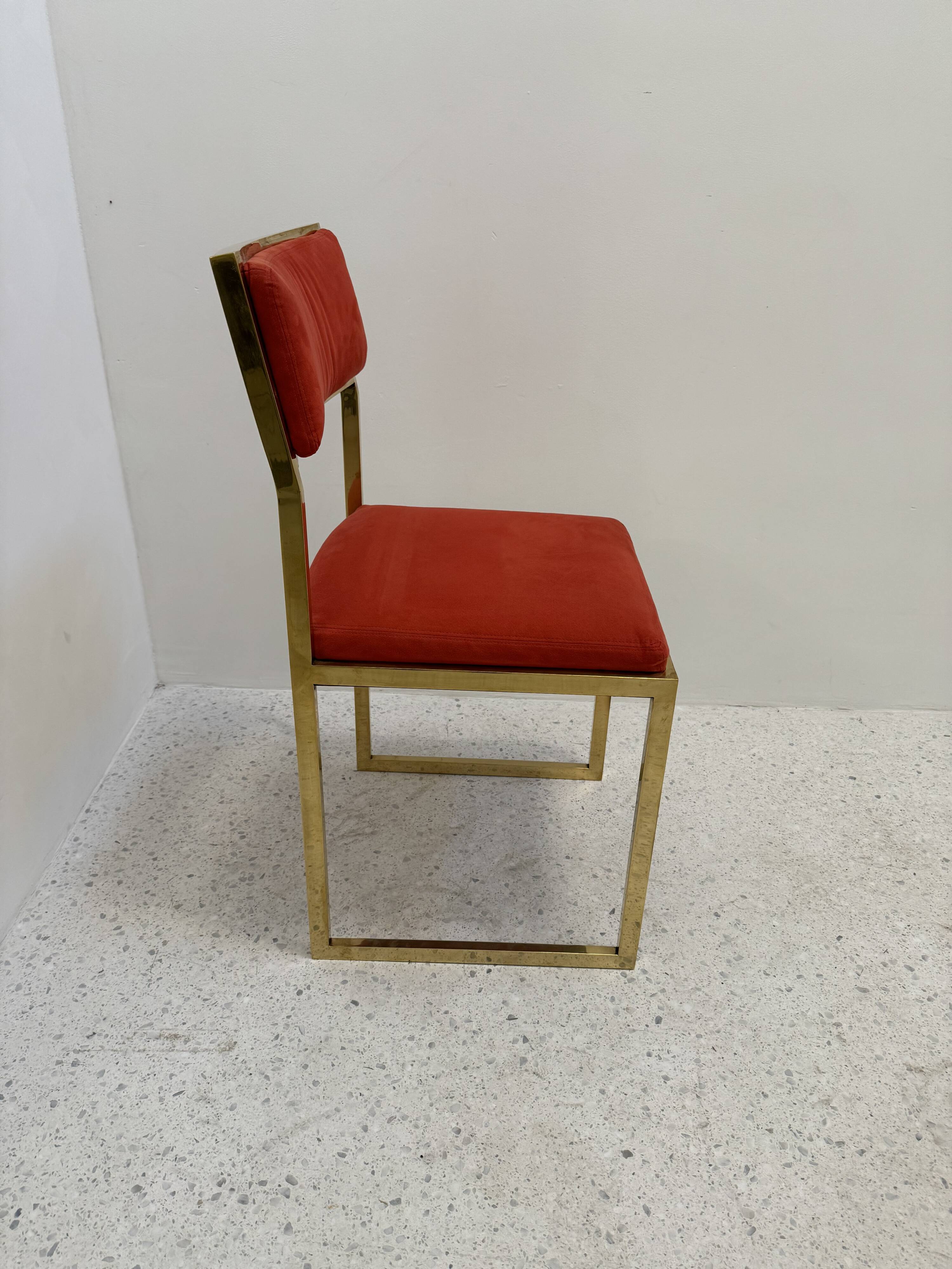 6 gold metal chairs from the 70s