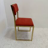 6 chaises métal doré années 70s