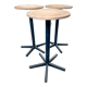 Industrial metal and wood stools with star legs Netherlands 1970s