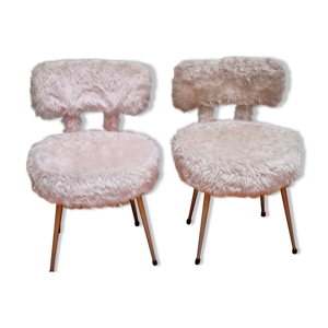 Paire de Chaises moumoute