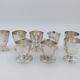8 art deco eggcups in silver metal
