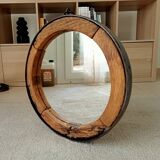 Miroir ancien brutaliste en fer forgé DLG Jean Touret