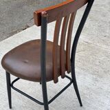 Chaise de bureau scandinave en acier et cuir