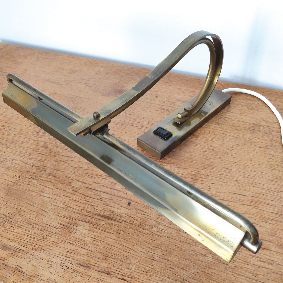 Old art deco brass piano lamp