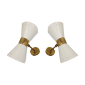 Paire d'appliques diabolo de design 1950