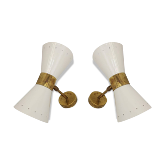 Paire d'appliques diabolo de design 1950