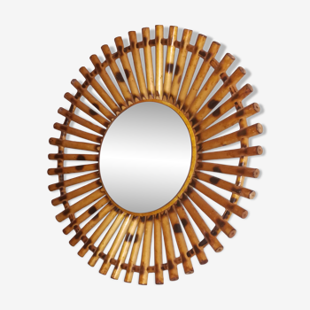 Vintage rattan mirror sun 32 cm