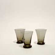 Set of three flat-bottomed glasses
