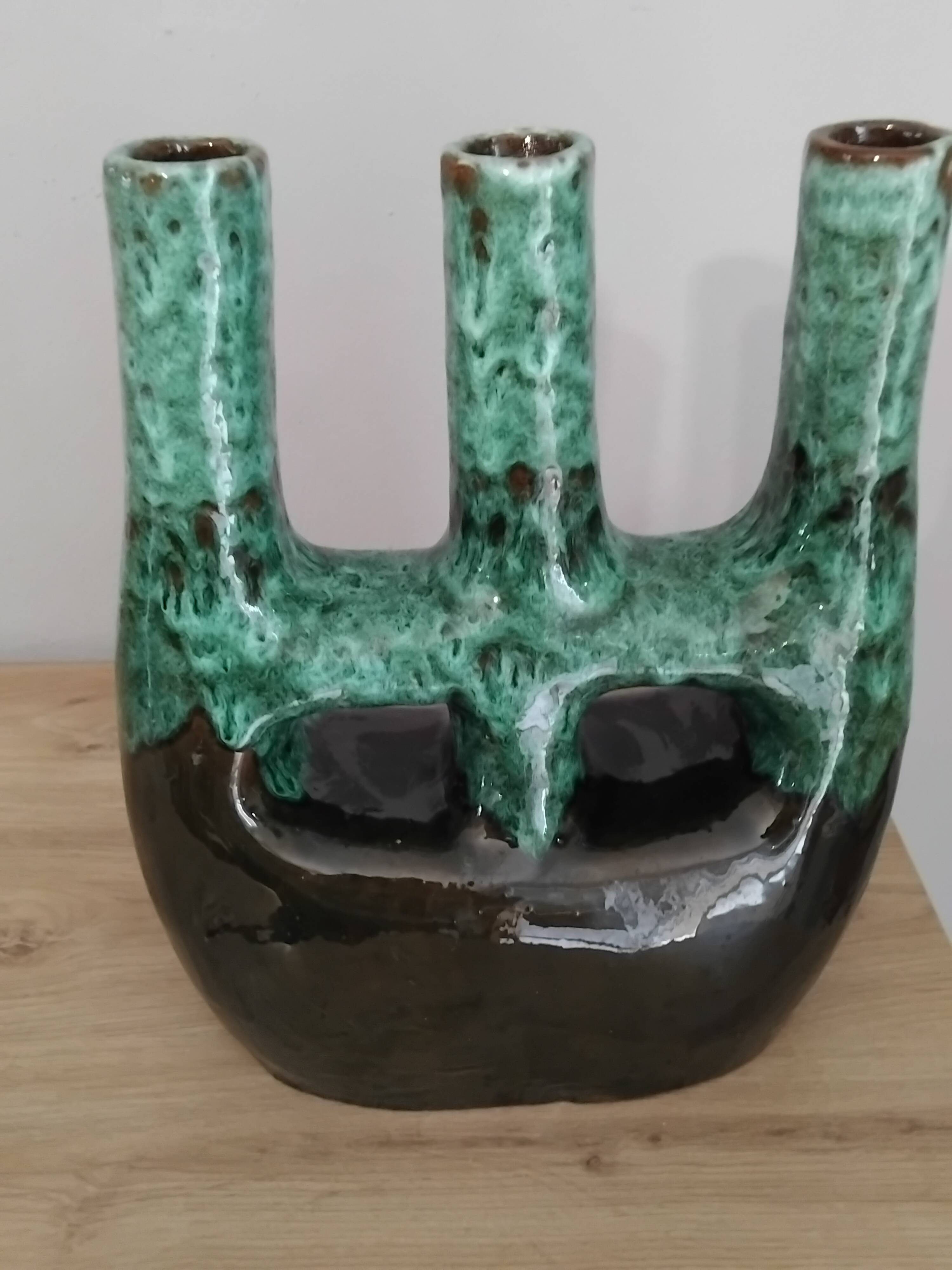 Candle holder from Tamegroute Morocco Marrakech vintage ceramic design