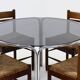 Italian Modern Chrome and Smoked Glass Round Dining Table 1970s