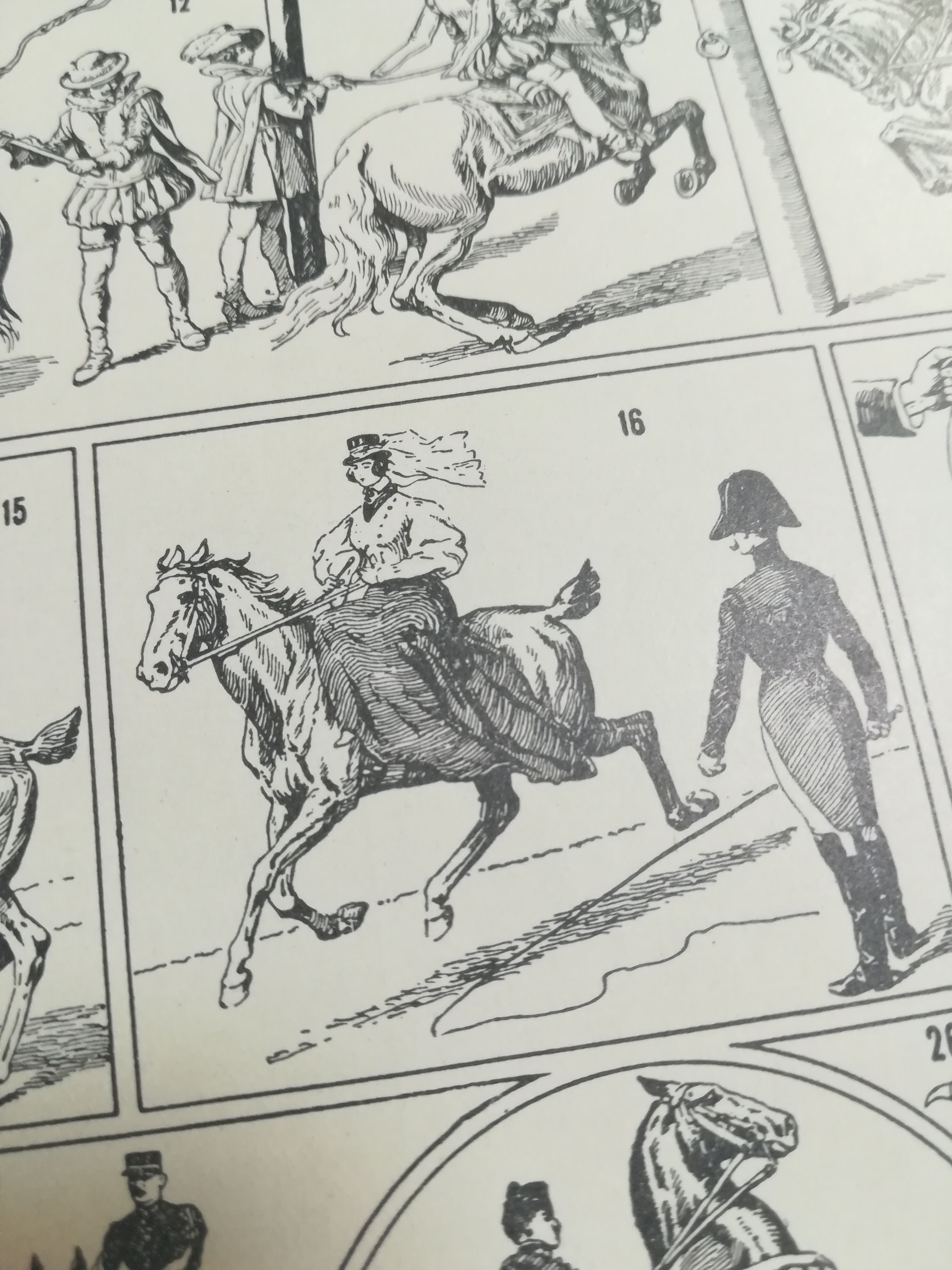 Lithograph on riding from 1928