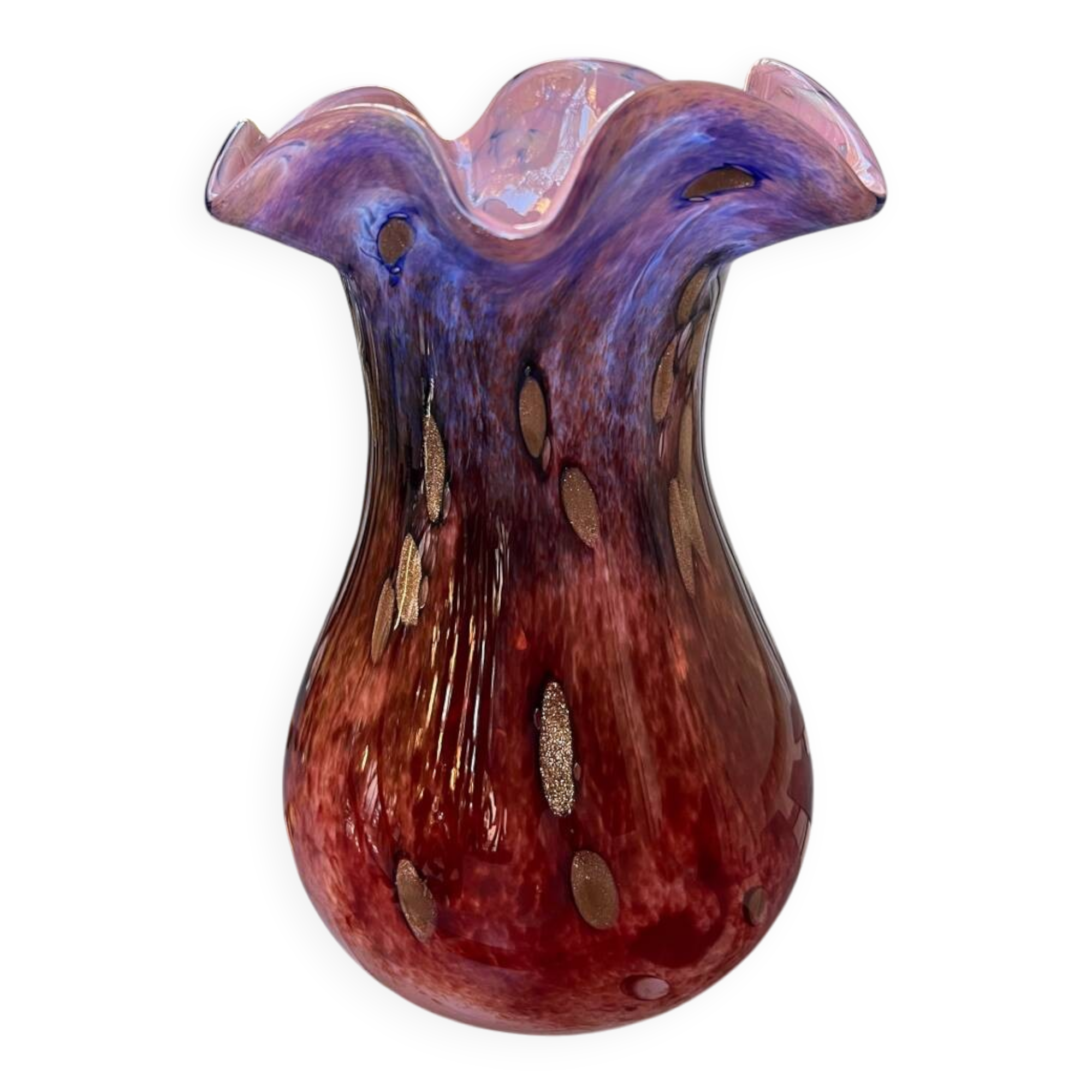 Vase de Murano vintage avec incrustation d’or