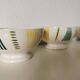 set of three small white, green and yellow bowls and Sarreguemines