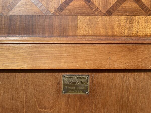 Lit et chevet marqueterie & bronze style Louis XVI