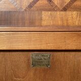Louis XVI style marquetry & bronze bed and bedside table