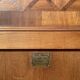 Louis XVI style marquetry & bronze bed and bedside table