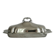 Antique silver-plated stainless steel butter dish