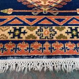 Vintage Kamseh Rug 190x137 cm, medium, Tribal oriental Carpet truly Shabby Chic
