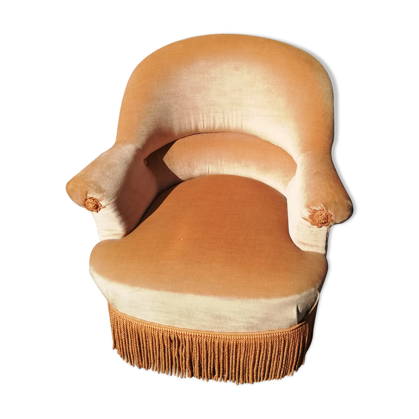 Toad armchair yellow fabric year 50