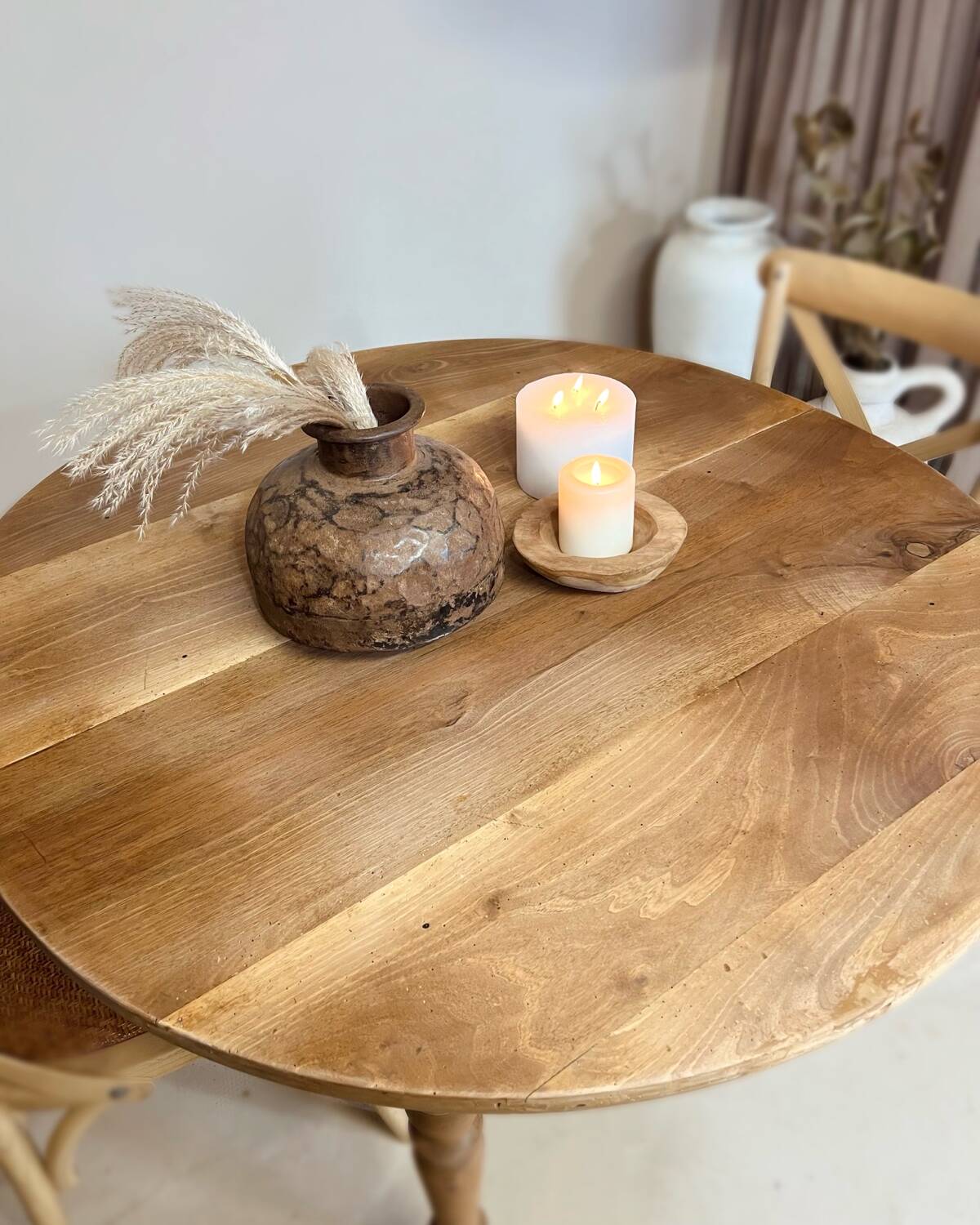 Large restored solid chestnut table