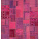 Hand-knotted turkish vintage 180 cm x 236 cm pink patchwork carpet