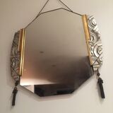 Silver art deco mirror 57x60cm