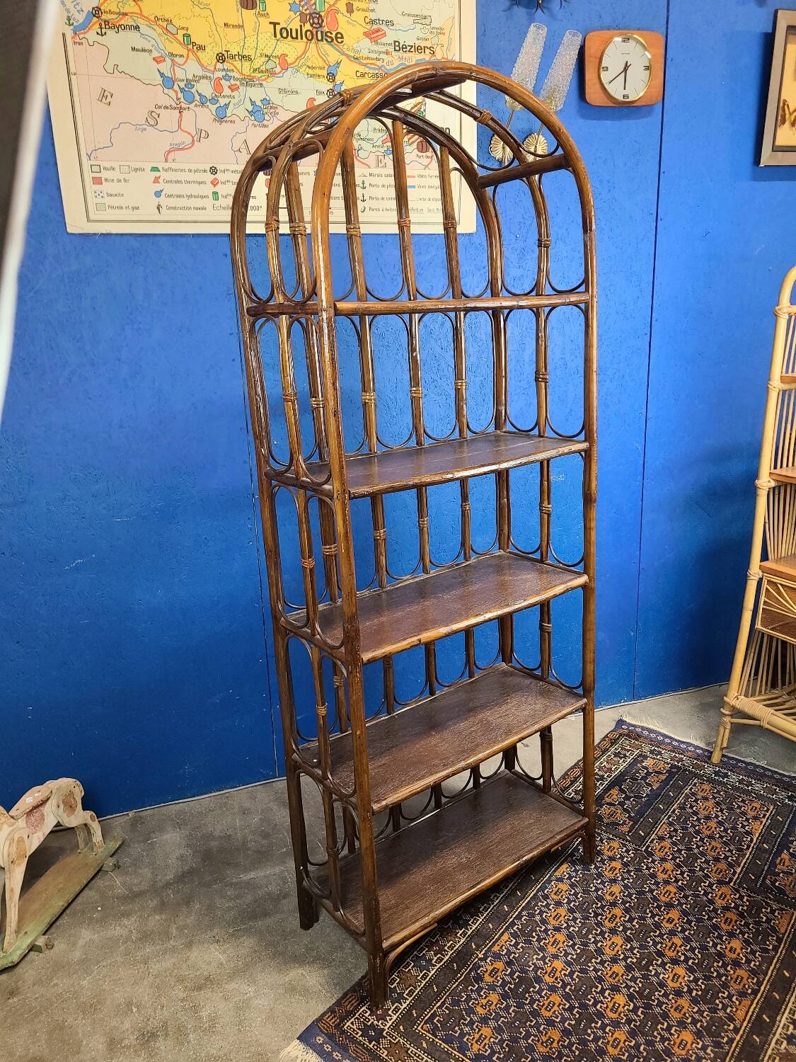 Vintage rattan shelf