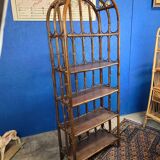 Étagère en rotin vintage
