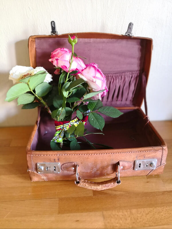 Leather suitcase