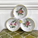 Vallauris 3-bowl set with flower decor