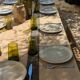 Table set, stools and benches