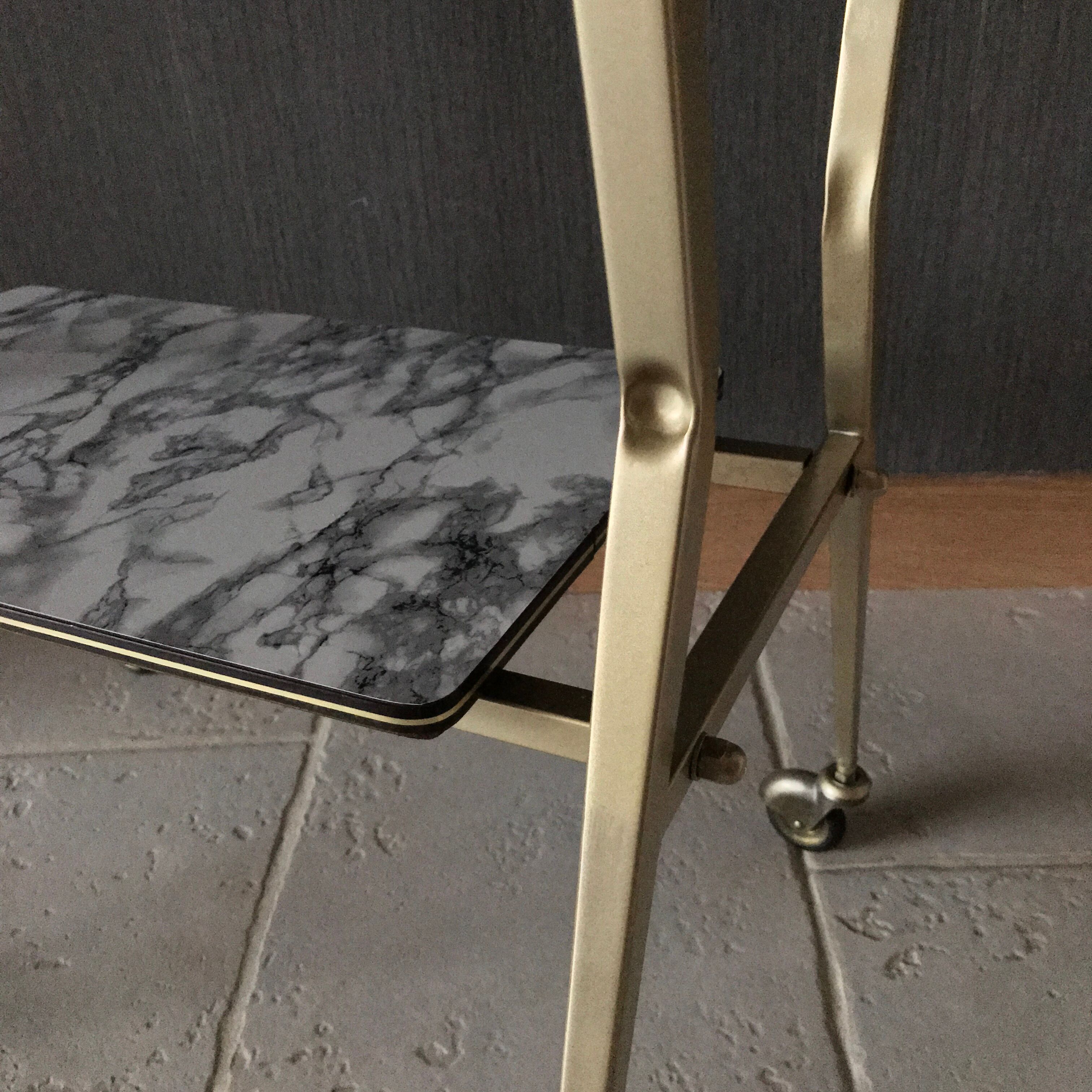 Serving table with wheels