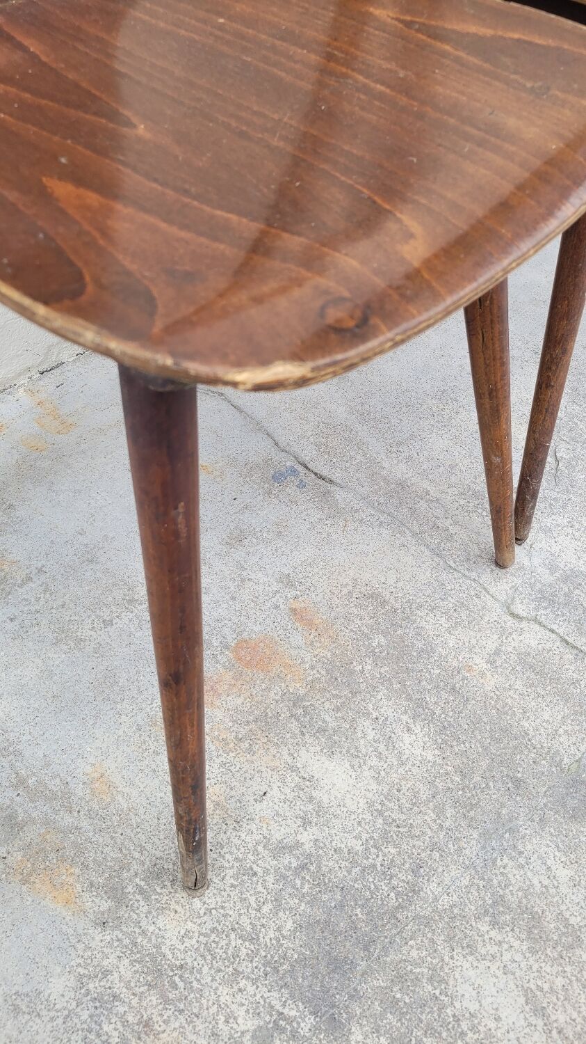 Series of 3 bistro chairs baumann model Fourmi 1950 vintage