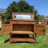 Antique solid wood sideboard with mirror — Art Nouveau style