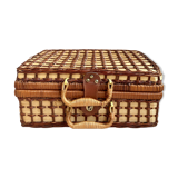 Double-colored wicker picnic case