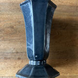 Antique enamelled cast iron vase