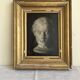 Study of a young girl in plaster, oil on canvas, 19th century, gilded frame.