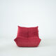 Togo set of chair and pouf in raspberry velvet