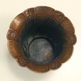 Round Embossed Copper Cachepot / Vase attr. to Egidio Casagrande, Italy