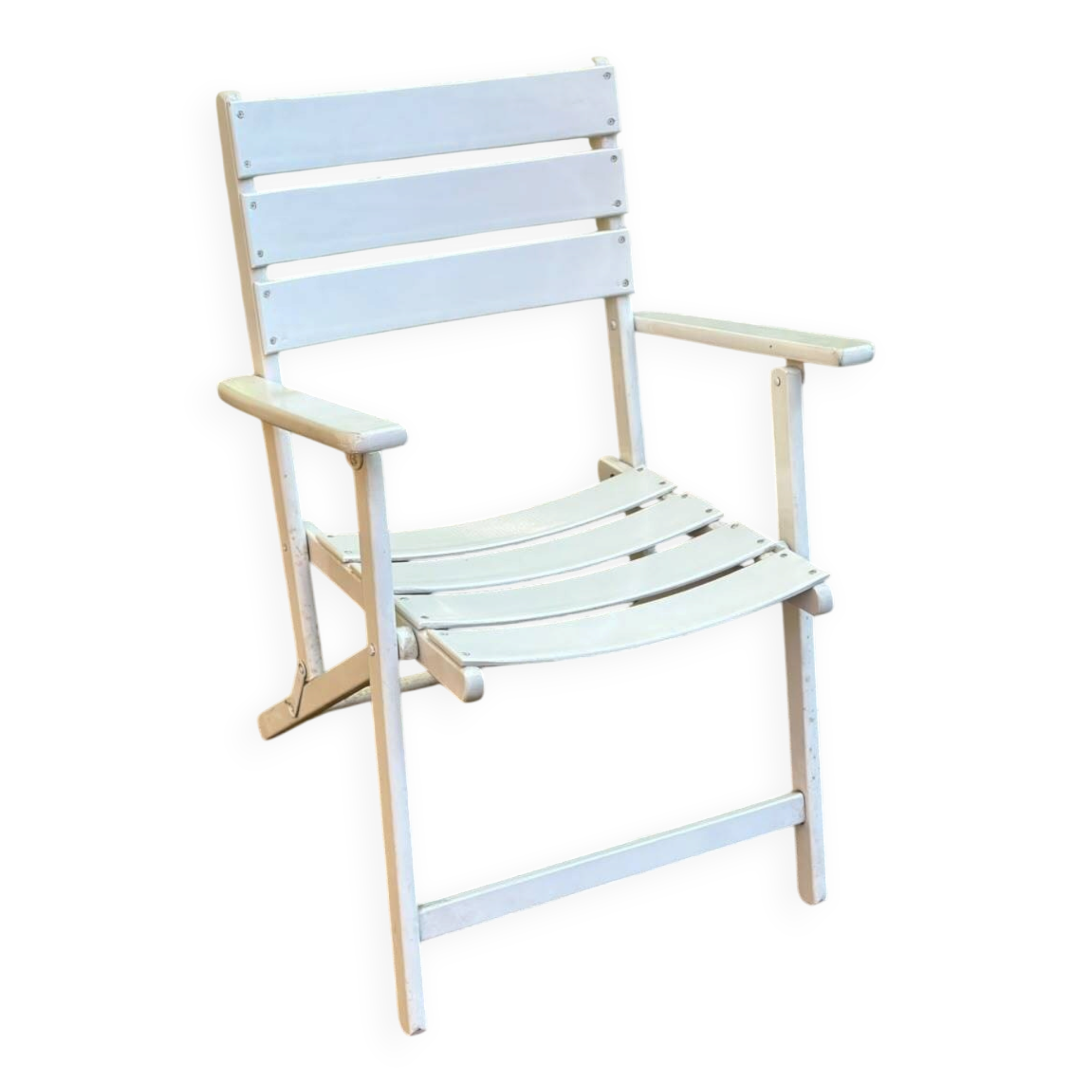 White folding garden armchair — Bistro style armchair