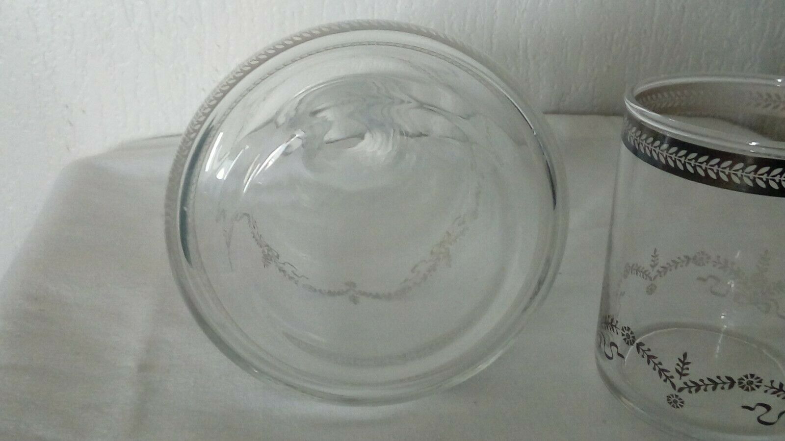 Night service carafe and silver lisere glass louis xvi style