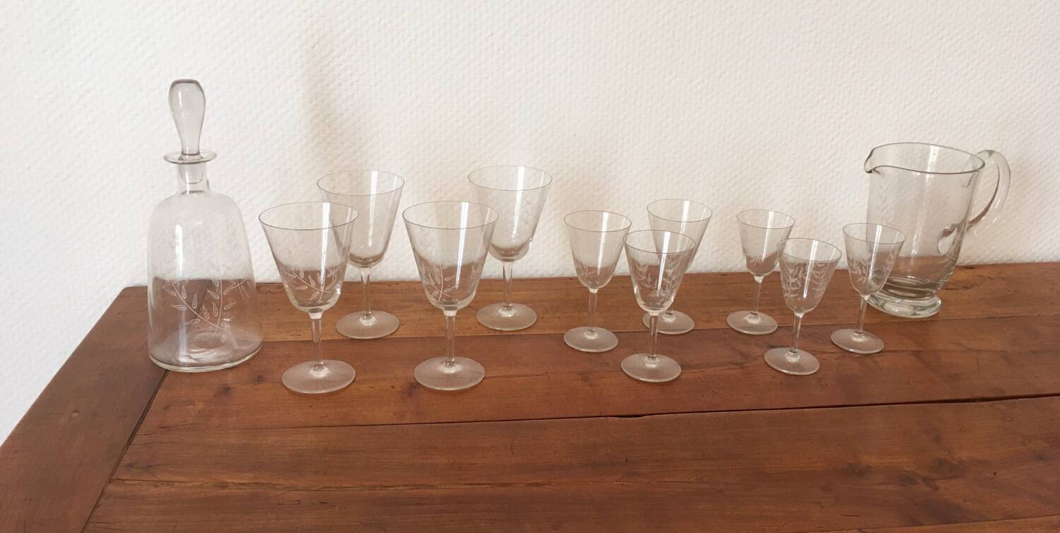 Crystal glass service.